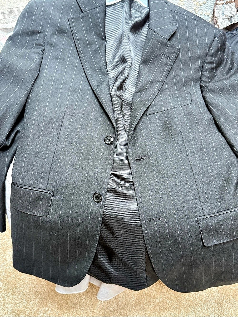 Mizanni Super 120's Pinstripe Sport Coat in Black & Gray